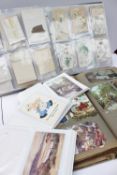 A Postcard album containing circa 440 cards including comic cards, portrait cards, greetings cards,