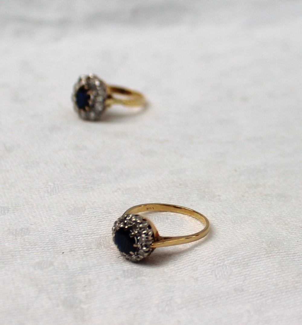 A sapphire and diamond dress ring, - Image 3 of 3