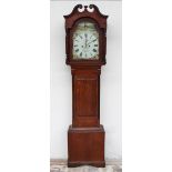 A 19th century oak and mahogany longcase clock,