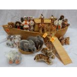 A Steiff Noah`s Ark set circa 1997, all of a limited edition of 8000 pieces, comprising the wood &