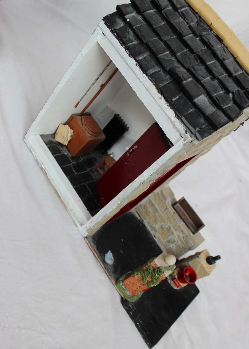 A scratch built dolls house in the form of a shop with a tiled roof, - Image 5 of 7