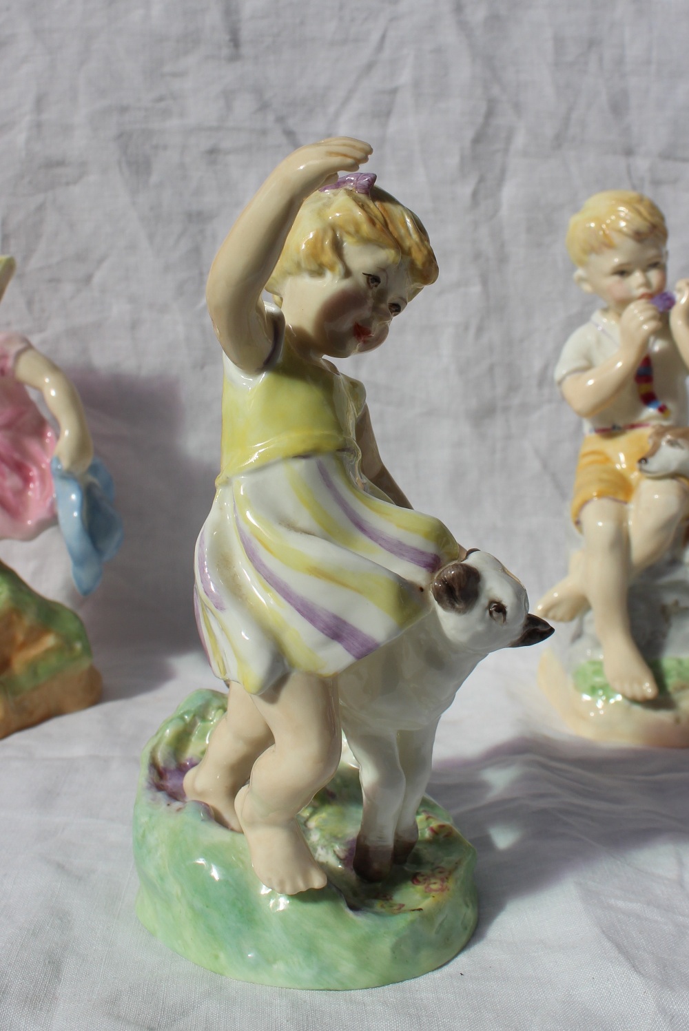 Seven assorted Royal Worcester figures modelled by F G Doughty, depicting the months of the year - Image 5 of 12