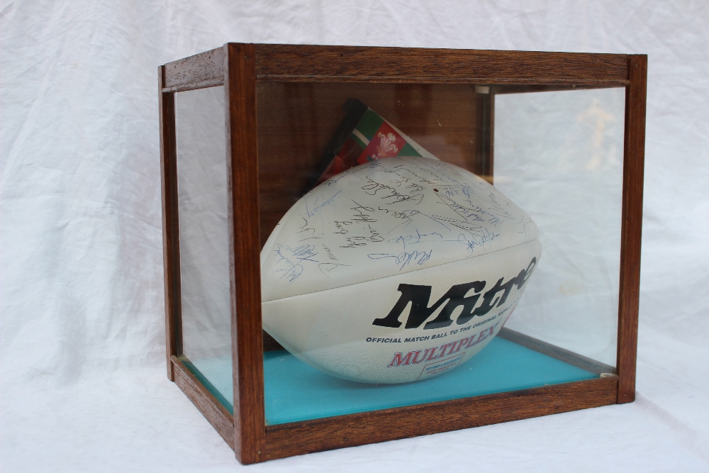 A mitre rugby ball extensively signed by members of the Wales v Argentina team of November 21st - Image 2 of 3