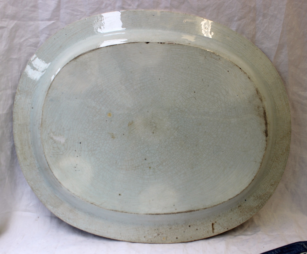 A Dillwyn & Co. pottery blue and white fish plate of rectangular form with cut corners and sauce - Image 4 of 9