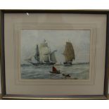 19th Century British School
Ships at sea
Watercolour
Indistinctly signed
24 x 33 cm