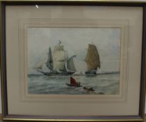 19th Century British School
Ships at sea
Watercolour
Indistinctly signed
24 x 33 cm