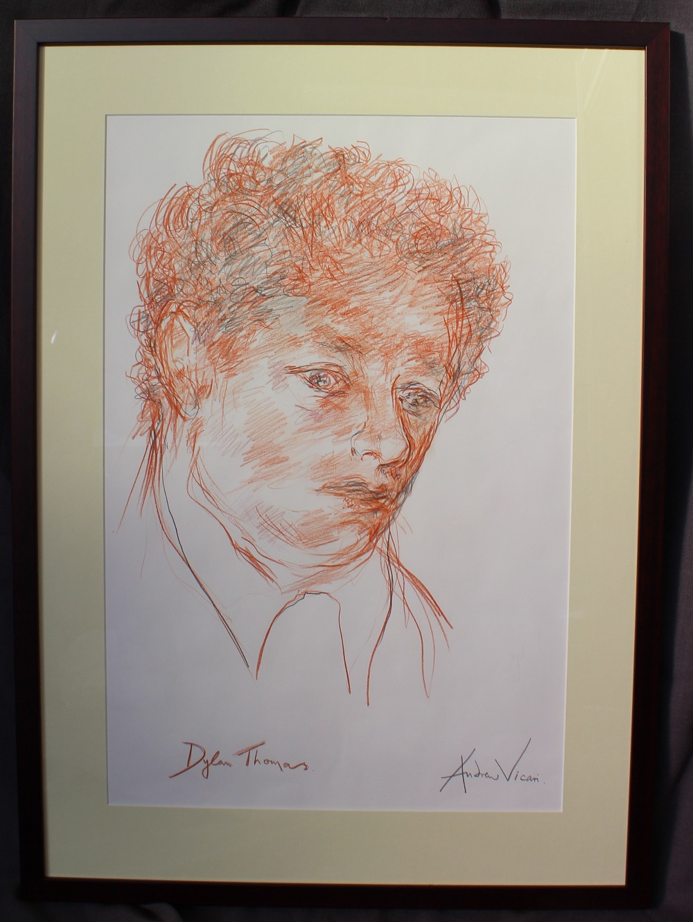 Andrew Vicari
Dylan Thomas
A head and shoulders portrait
Pastel
Signed and inscribed
Andrew Vicari - Image 2 of 6