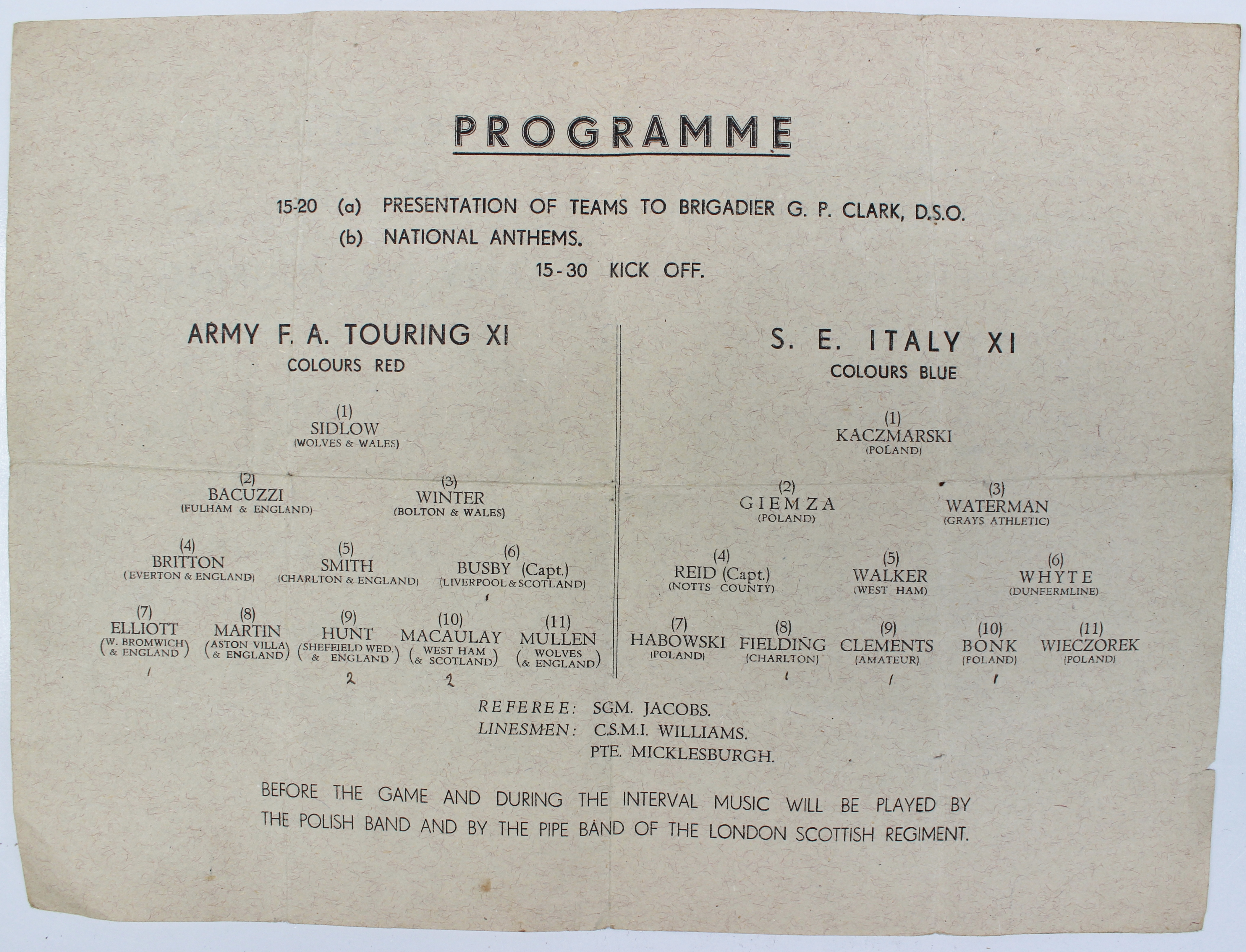 A football programme for Army F.A. touring XI v S.E. - Image 2 of 2
