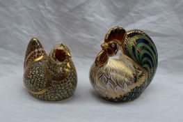 Two Royal Crown Derby birds including a Farmyard Cockerel, limited edition No.4573/5000, and a