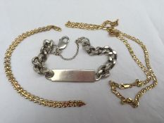 An 18ct yellow gold bracelet with oval links together with an 18ct yellow gold necklace