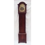 A late 18th / early 19th century mahogany longcase clock the domed hood with fluted pillasters,