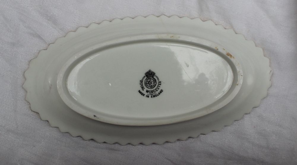 A Royal Worcester porcelain bowl painted with roses and leaves to a blush ivory ground, signed R - Image 9 of 9