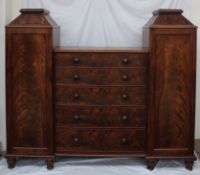 A Victorian mahogany wardrobe / chest,