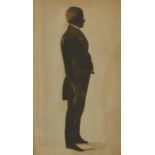 19th century British School
A Silhouette of a gentleman holding his gloves
Cut card and gilt