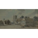 Circle of Thomas Rowlandson
A Village scene with a church in the background
Watercolour
Bears a