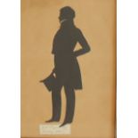 Attributed to Augustin Edouart
Hry Brien Esq
A Silhouette of a Gentleman holding a tophat 
Cut
