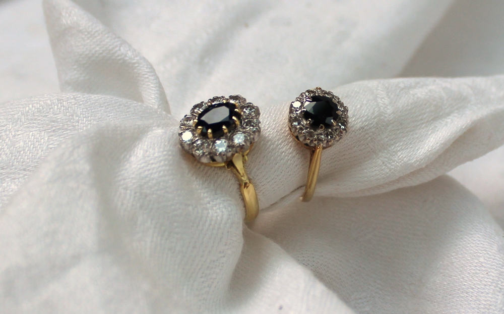 A sapphire and diamond dress ring, - Image 2 of 3