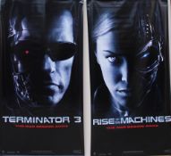 Two  Vinyl theatre / cinema banners for the movie Terminator 3, Rise of the machines,