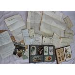A postcard album containing circa 150 cards including greetings cards, portrait cards, shipping,