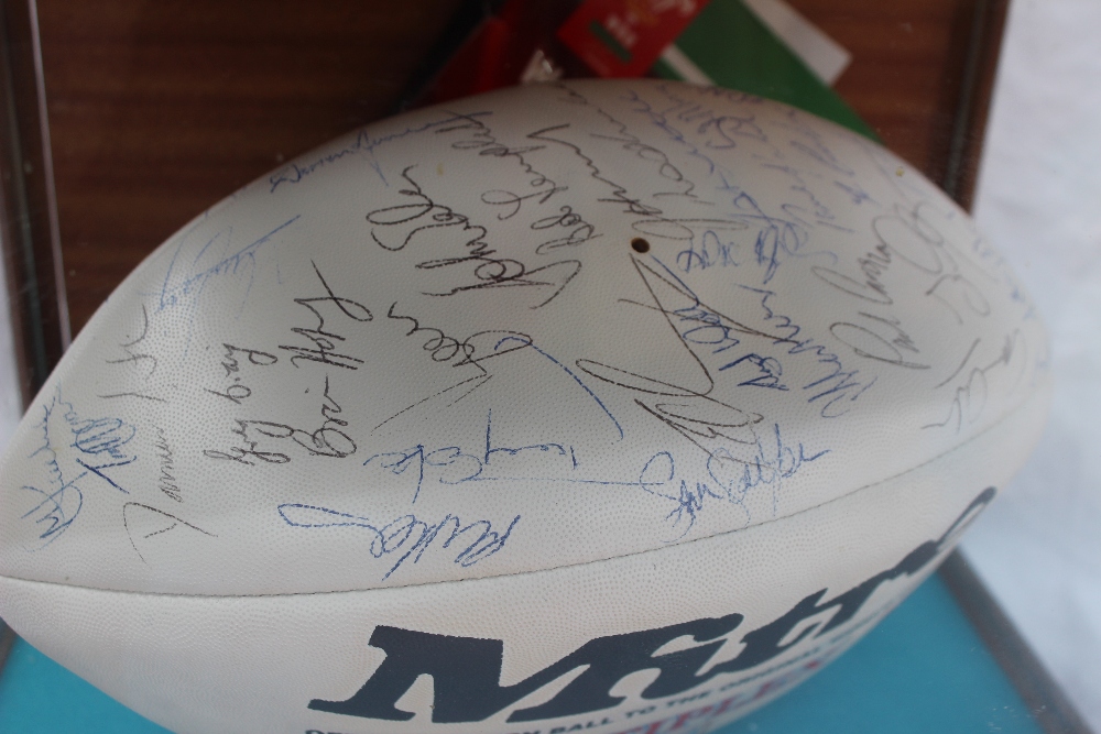 A mitre rugby ball extensively signed by members of the Wales v Argentina team of November 21st - Image 3 of 3