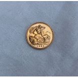 An Elizabeth II gold half sovereign dated 1982