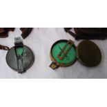 A military issue sighting compass with paper dial inscribed "Savage and Son,