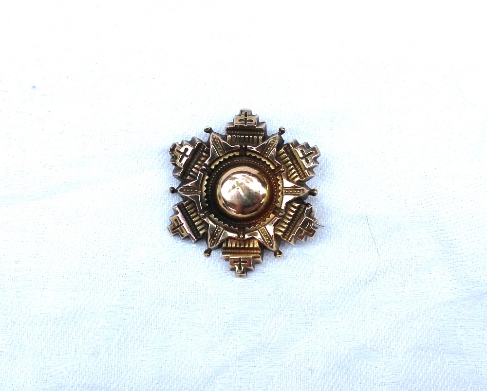 A 9ct yellow gold brooch in the form of a star, - Image 7 of 8