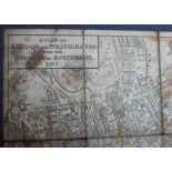 A folding map backed onto canvas "A plan of London and Westminster with the Borough of Southwark,