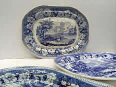 A set of three Dillwyn pottery meat plates,