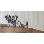 Brun
Shire horse ploughing with a farmer behind
A coloured etching
43.