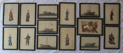 19th Century Chinese School
A set of eight watercolour paintings on rice paper of figural studies,