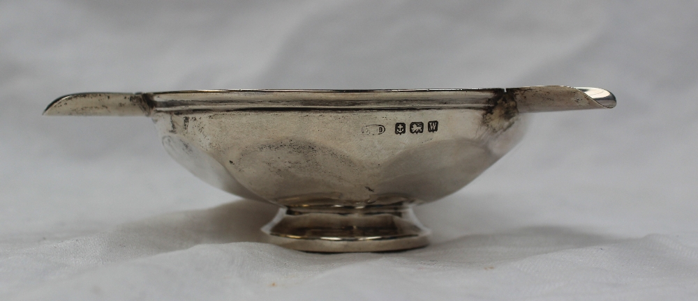 A George VI silver ashtray of circular form with a panelled body on a spreading foot, Birmingham, - Image 2 of 2