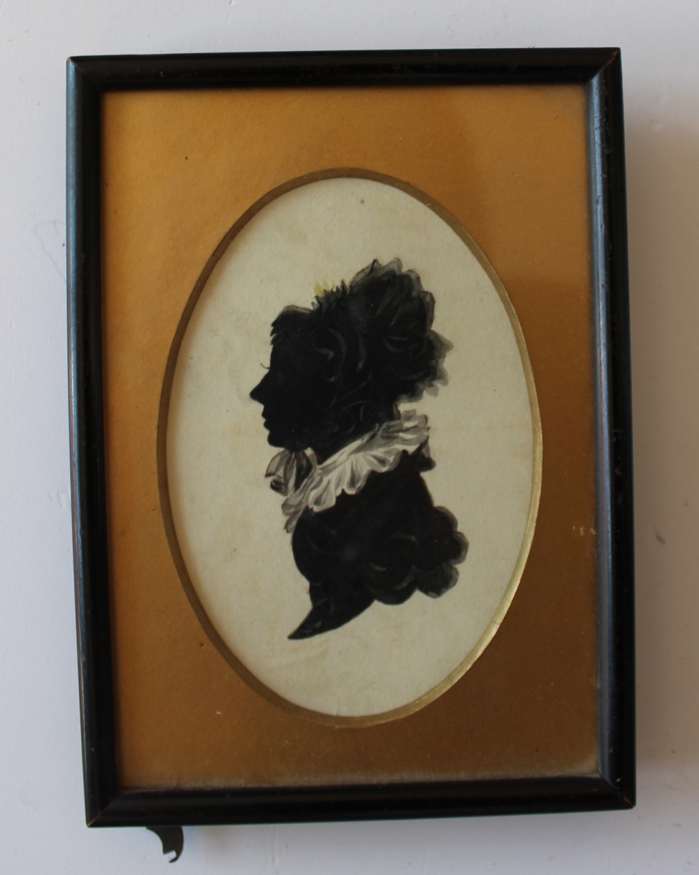 19th century British School
A silhouette of the head and shoulders of a lady
Watercolour
Oval
11 x - Image 2 of 3