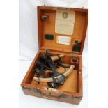 A Heath & Co "Hezzanith" black lacquered three ring sextant No.