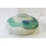 Siddy Langley Glass, a glass paperweight of flattened form,