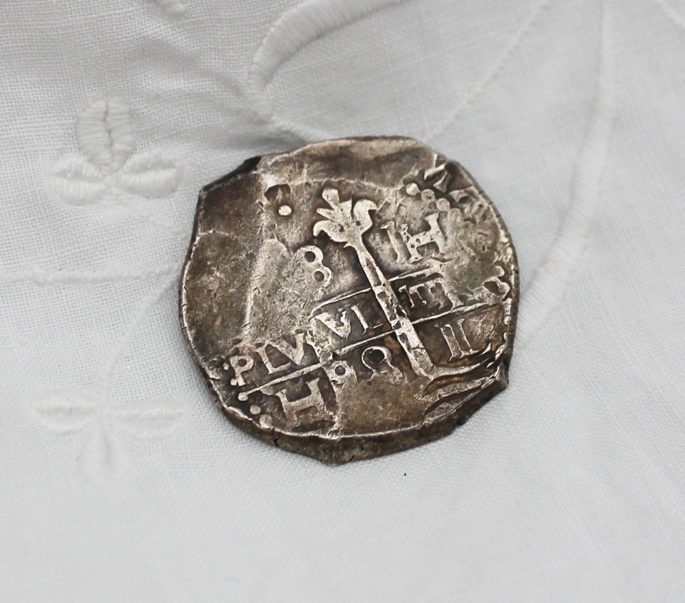 A white metal eight reale coin, - Image 2 of 2