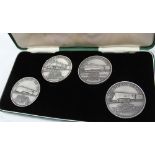 A set of four commemorative medals struck for the 50th anniversary of the "Railways Act 1921",