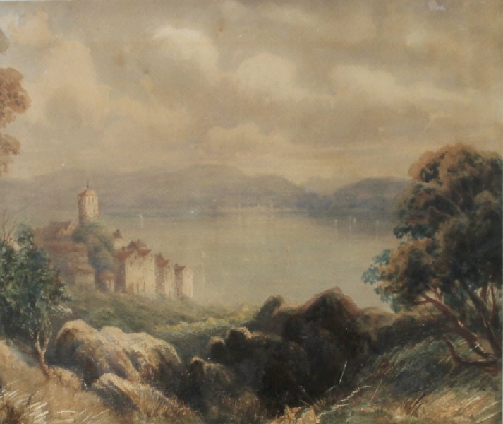 J B Pyne
A lake scene possibly Maggiore
Watercolour
Signed and dated '71
22.5 x 26.