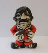 A John Hughes pottery Grogg depicting a Welsh Rugby player with a No.