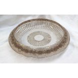 A Lalique marguerites pattern glass bowl, moulded with daisies to the rim , the base with line