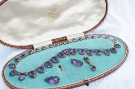 An early 20th century amethyst fringe necklace,