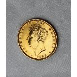 A George IV gold shield back sovereign,