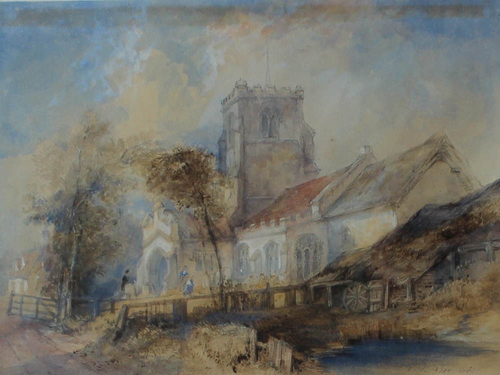 T C Dibdin
A church in Norfolk
Watercolour
Signed and dated 1853
29 x 39cm