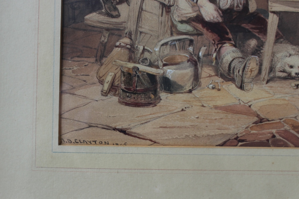 A B Clayton
A young boy dropping a mouse into a sleeping man's mouth
Watercolour
Signed and dated - Image 3 of 4