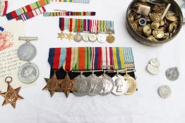 World War II medals including The 1939-1945 star, The Africa Star, The Defence medal, The War medal,