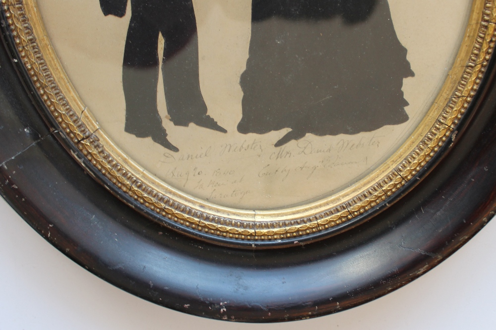 Auguste Edouart(1789-1861) 
Silhouette of "Daniel Webster & Mrs David Webster"
Cut paper 
Inscribed - Image 3 of 4