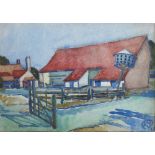 Karle Hagedorn
A farm in Flanders
Watercolour
Initialled and label verso
22.5 x 32.