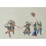 20th century Chinese School
Warriors and dancers
Watercolour
21.