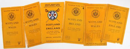 Five assorted Scottish rugby programmes for games played at Murrayfield, some incomplete,