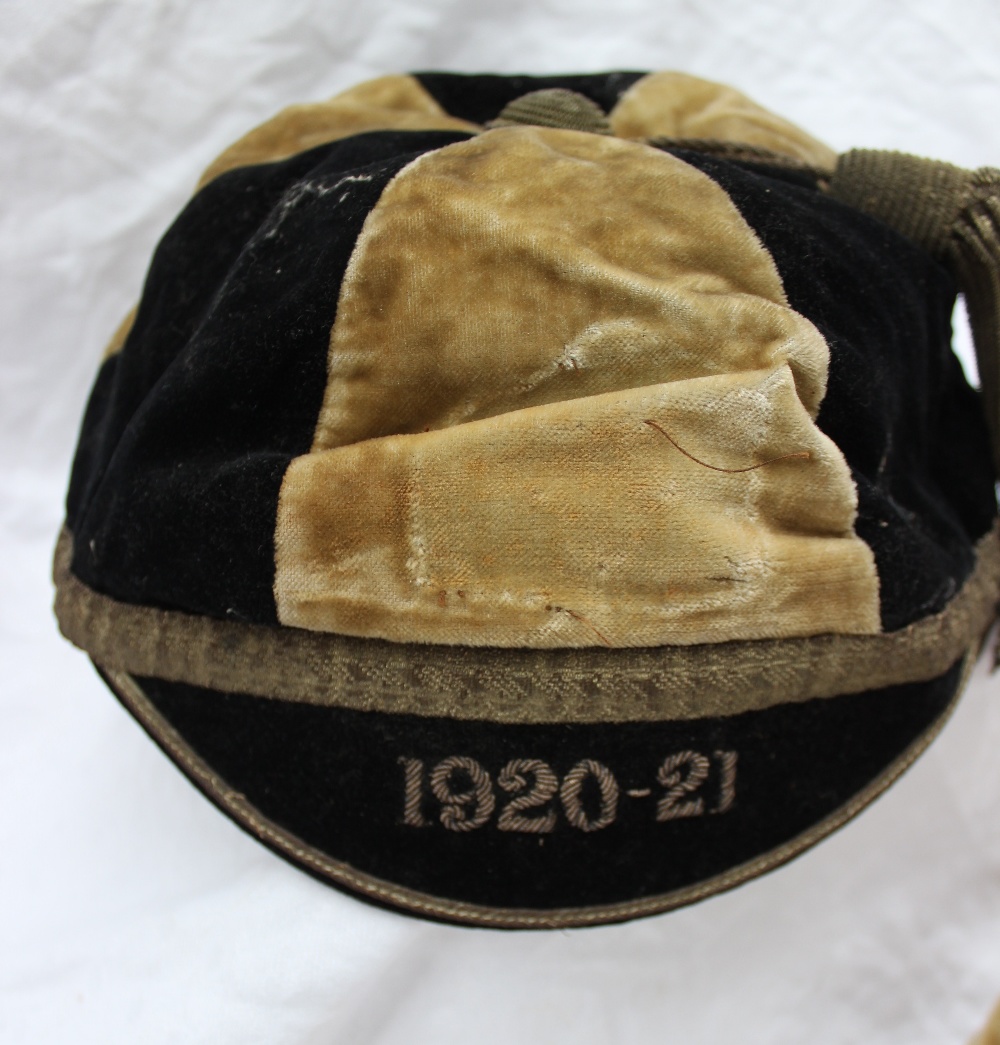 Clem Lewis - A Cardiff RFC cap with applied embroidered badge and dated 1919-20 to the peak, - Image 3 of 4